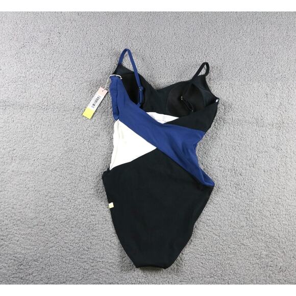 New SummerSalt Swimsuit 4 Marina Blue Navy White Colorblock One Piece - Picture 3 of 9